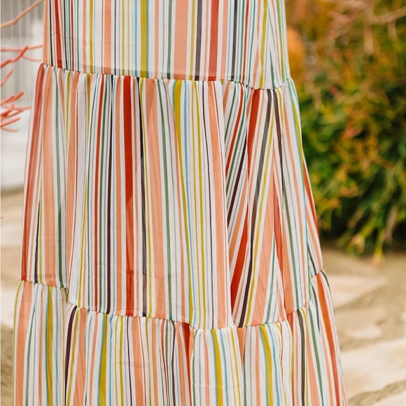 NWT Jack by BB Dakota Maxi-Mum Impact Striped Summer Floaty Dress Size M Medium - Picture 4 of 6